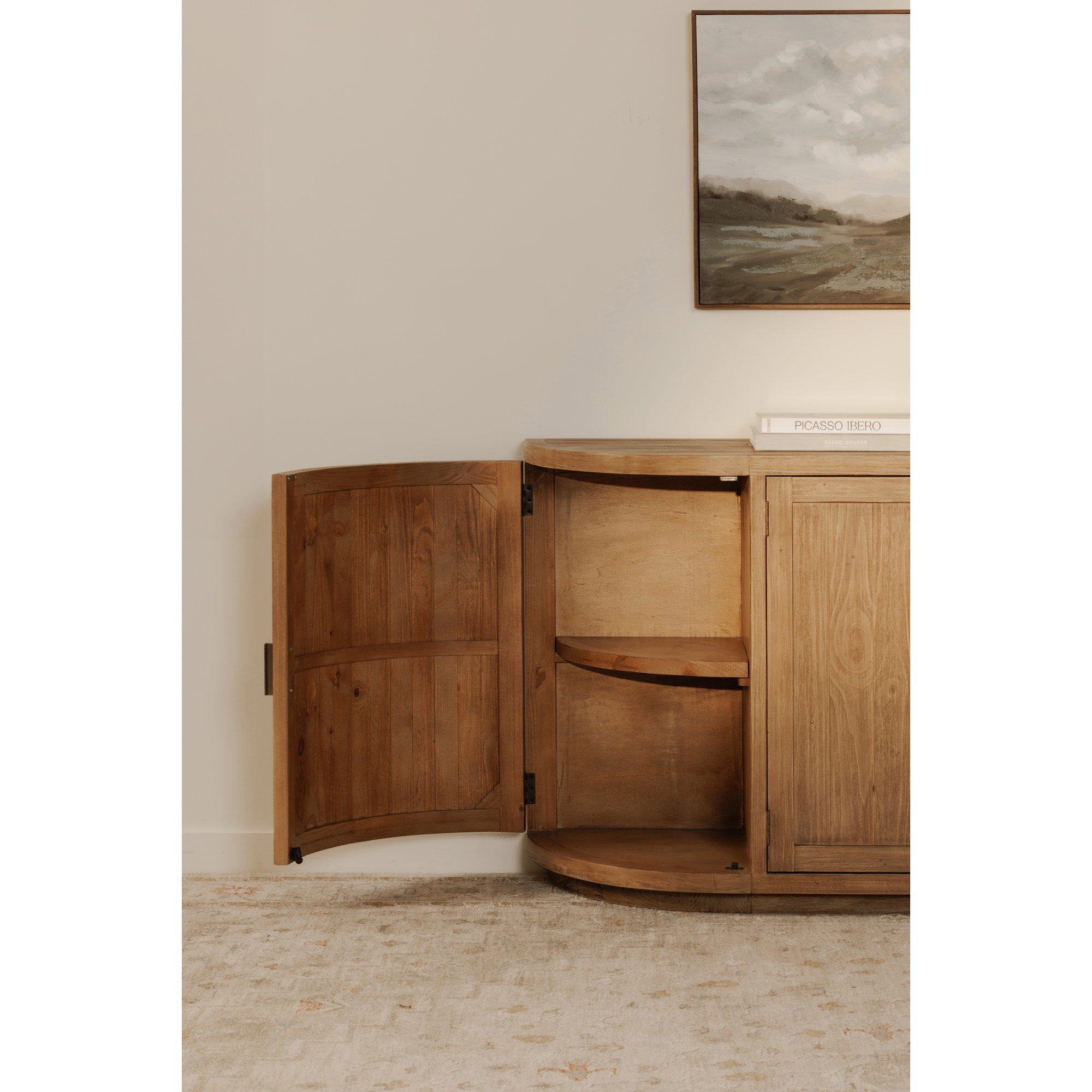 Nicola Sideboard Natural, Cabinets & Sideboard by Moe's Home, 71" width x 35" height x 17.7" depth View 12