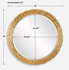 Celeste Gold Round Mirror, by Uttermost, 35.87" width x 35.87" height x 0.75" depth thumbnail 3