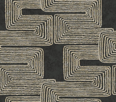 Zulu Thread Black & Gold Wallpaper