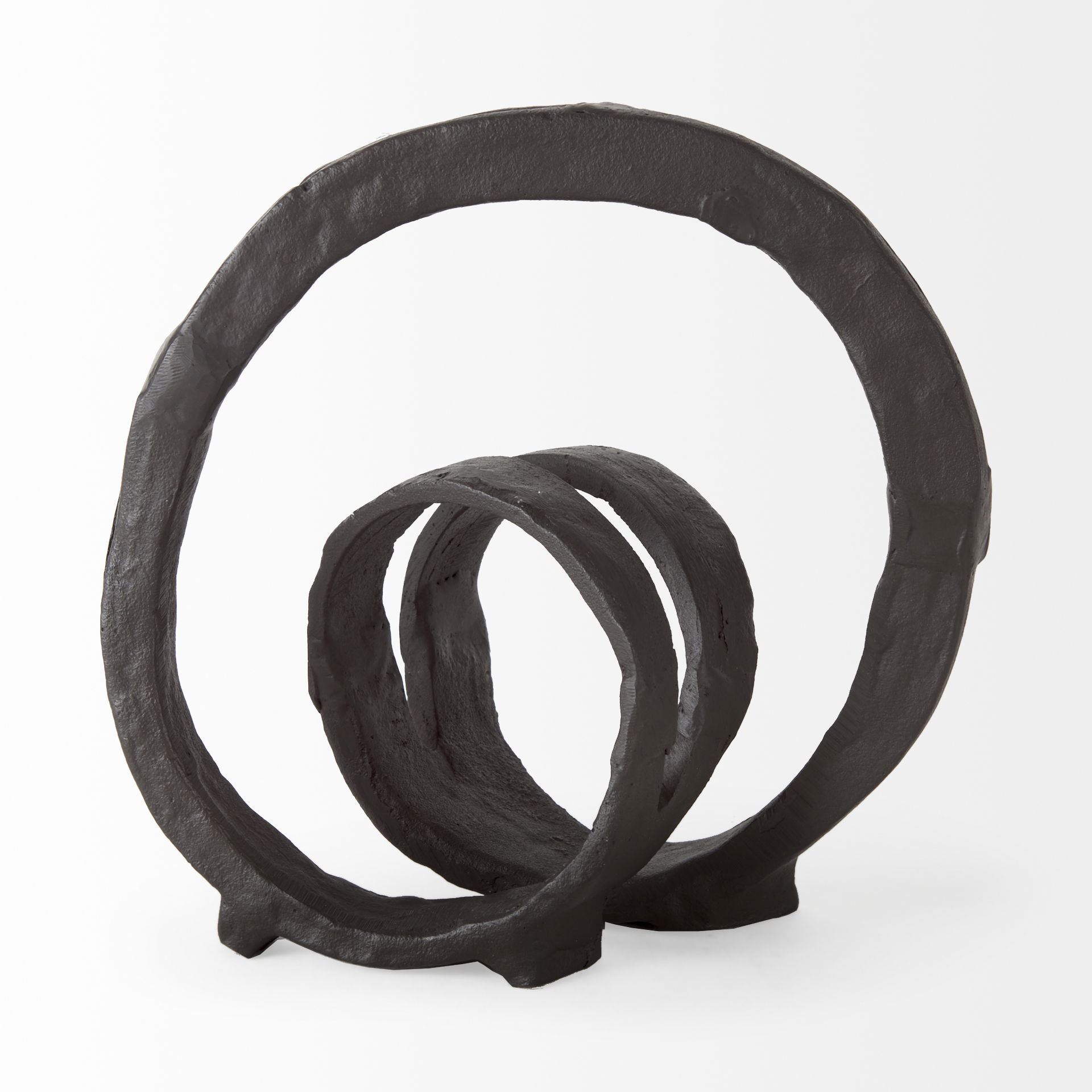Stanislaw II Black Metal Infinite Ribbon Sculpture, Decorative Object by Mercana, 8.27" length x 4.72" width x 8.27" height View 6
