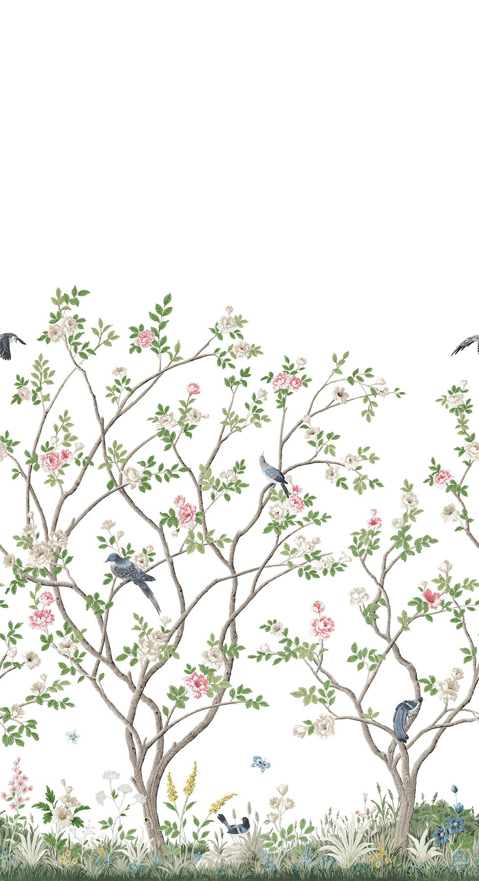 Lingering Garden White Wall Mural large image 