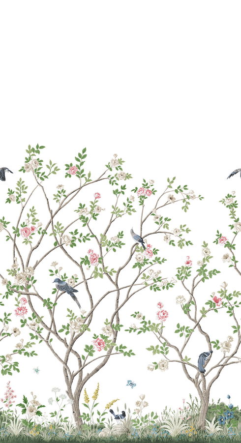 Lingering Garden White Wall Mural