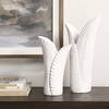 Leafscape White Vases Set/2, by Uttermost, 7.75" width x 15" height x 5.94" depth thumbnail 3