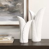 Leafscape White Vases Set/2, by Uttermost, 7.75" width x 15" height x 5.94" depth thumbnail 3