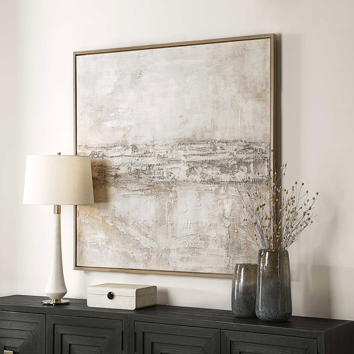 Desert Oasis Abstract Canvas Art, by Uttermost, 51.75" width x 51.75" height x 1.5" depth View 4
