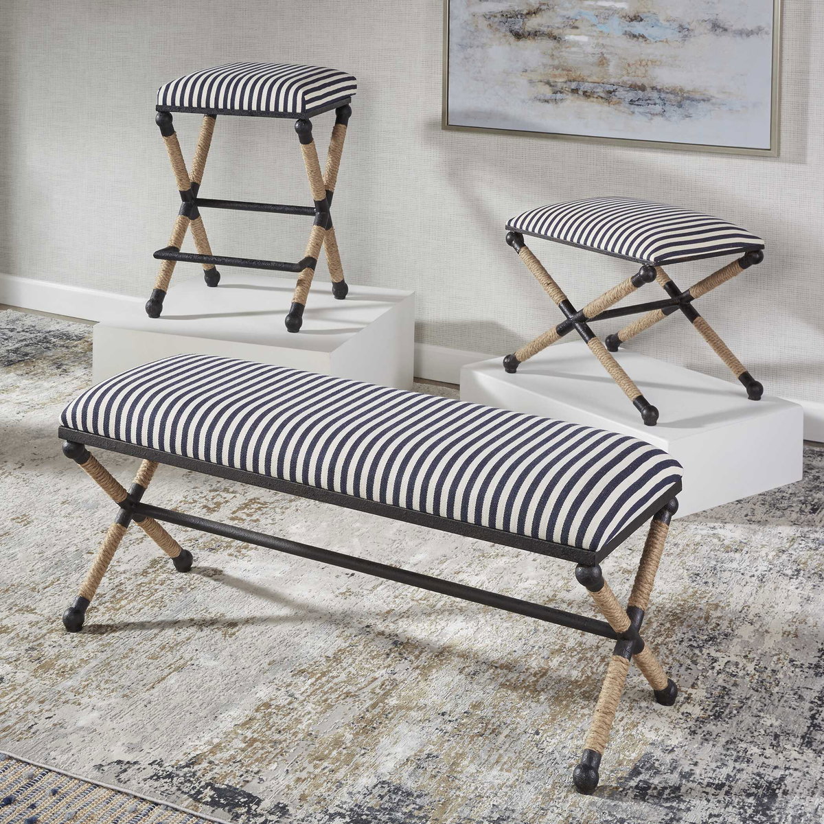 Braddock Backless Counter Stool, Counter & Bar Stool by Uttermost, 18.75" width x 27.62" height x 18.75" depth View 9