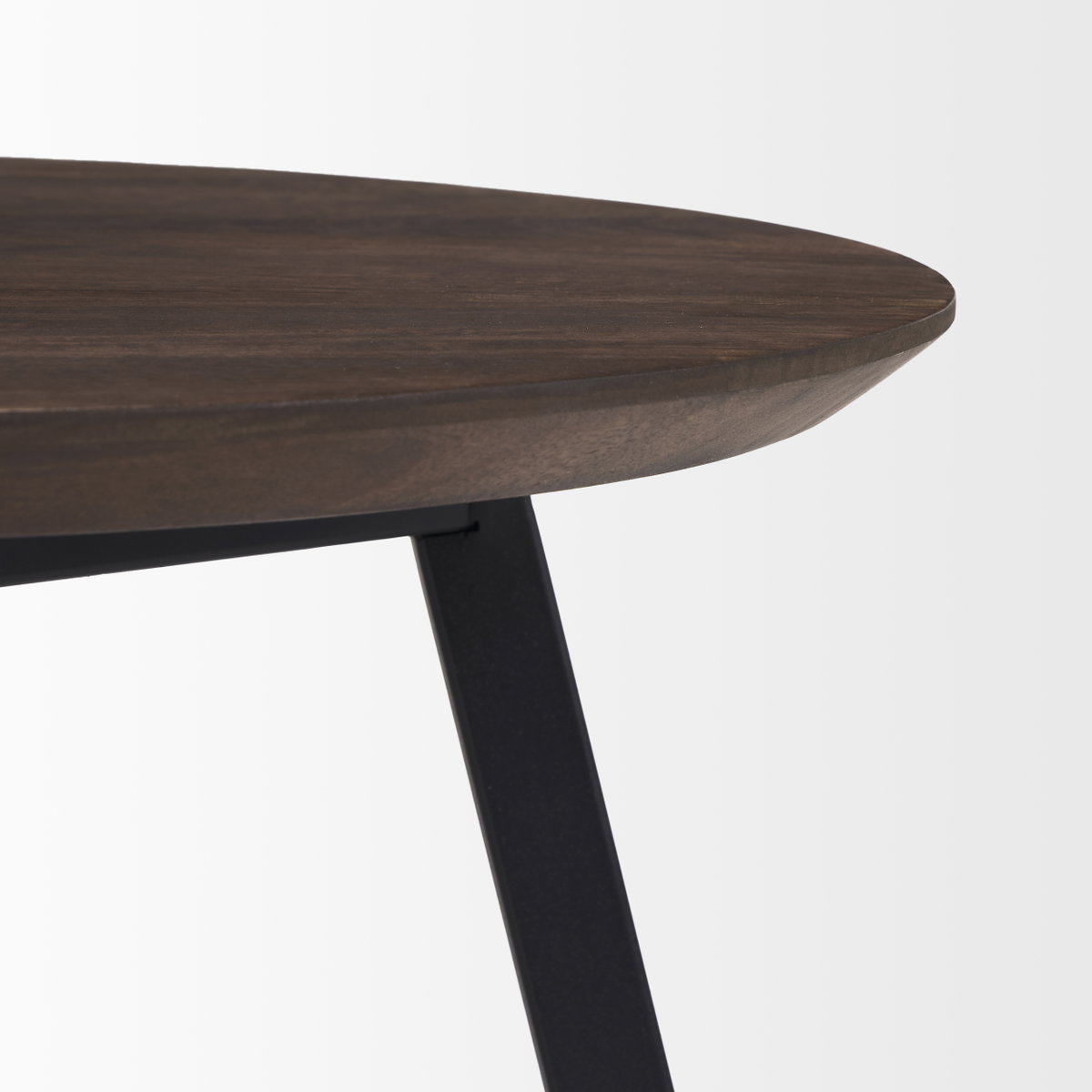 Todd Dark Brown Wood with Metal Legs Side Table, Side & End Table by Mercana, 22" length x 23" width x 22" height View 6