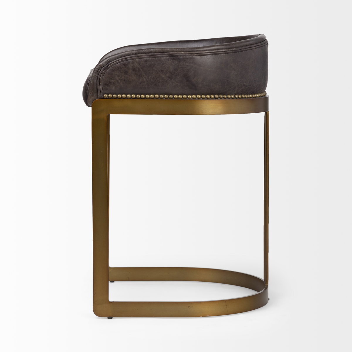 Hollyfield Low Back 24.75in Seat Counter Stool | Charcoal Brown, Counter & Bar Stool by Mercana, 20.5" length x 19.7" width x 28.7" height View 4