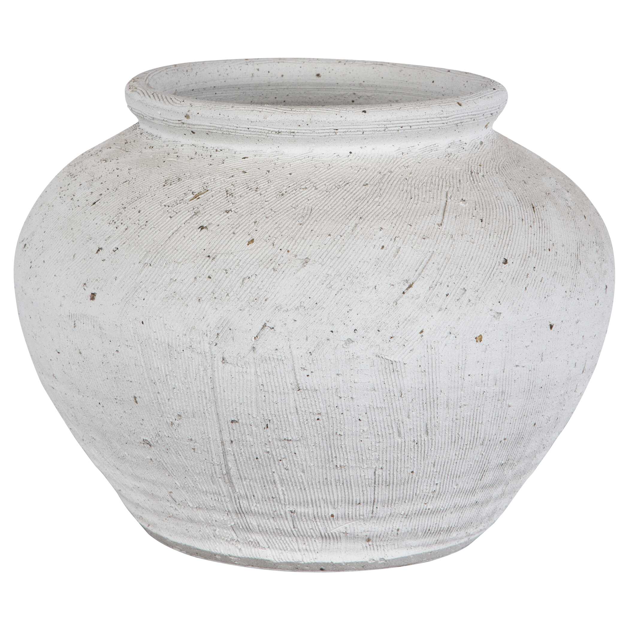 Floreana Round White Vase, Decorative by Uttermost, 12" width x 9" height x 12" depth View 4