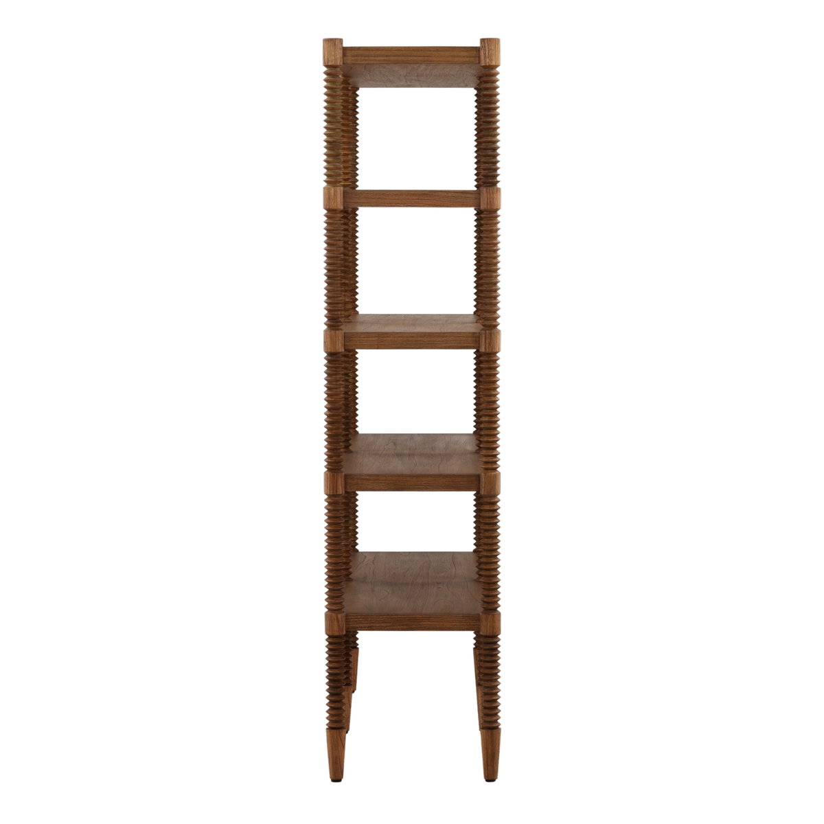 Fernandez Bookcase Brown, Shelving & Bookcase by Dovetail, 59.68" width x 85" height x 20" depth View 3