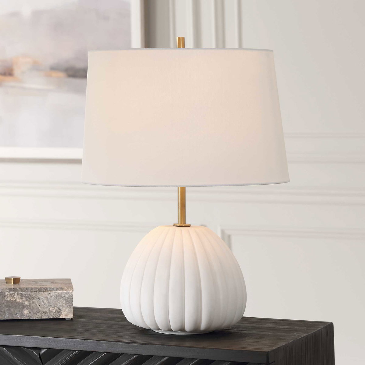 Lynna Ivory Table Lamp, by Uttermost, 16" width x 22.5" height x 16" depth View 2