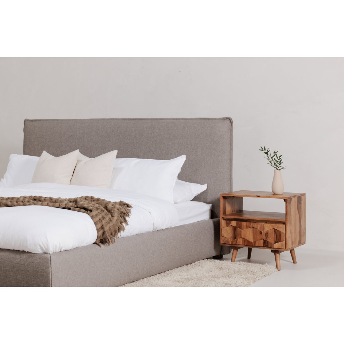 O2 Nightstand Natural, by Moe's Home, 22" width x 22" height x 16" depth View 13