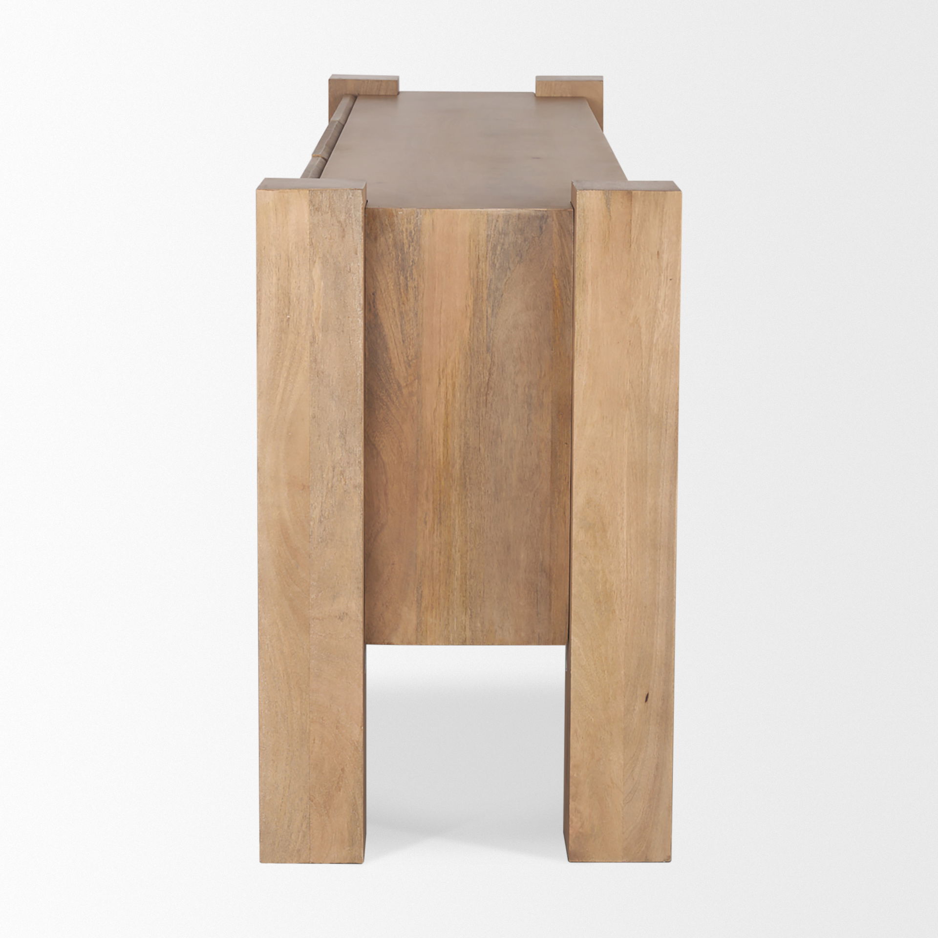 Beth Light Brown Wood with 3 Doors Sideboard, Sideboards & Buffet by Mercana, 74.5" length x 20" width x 32.75" height View 5