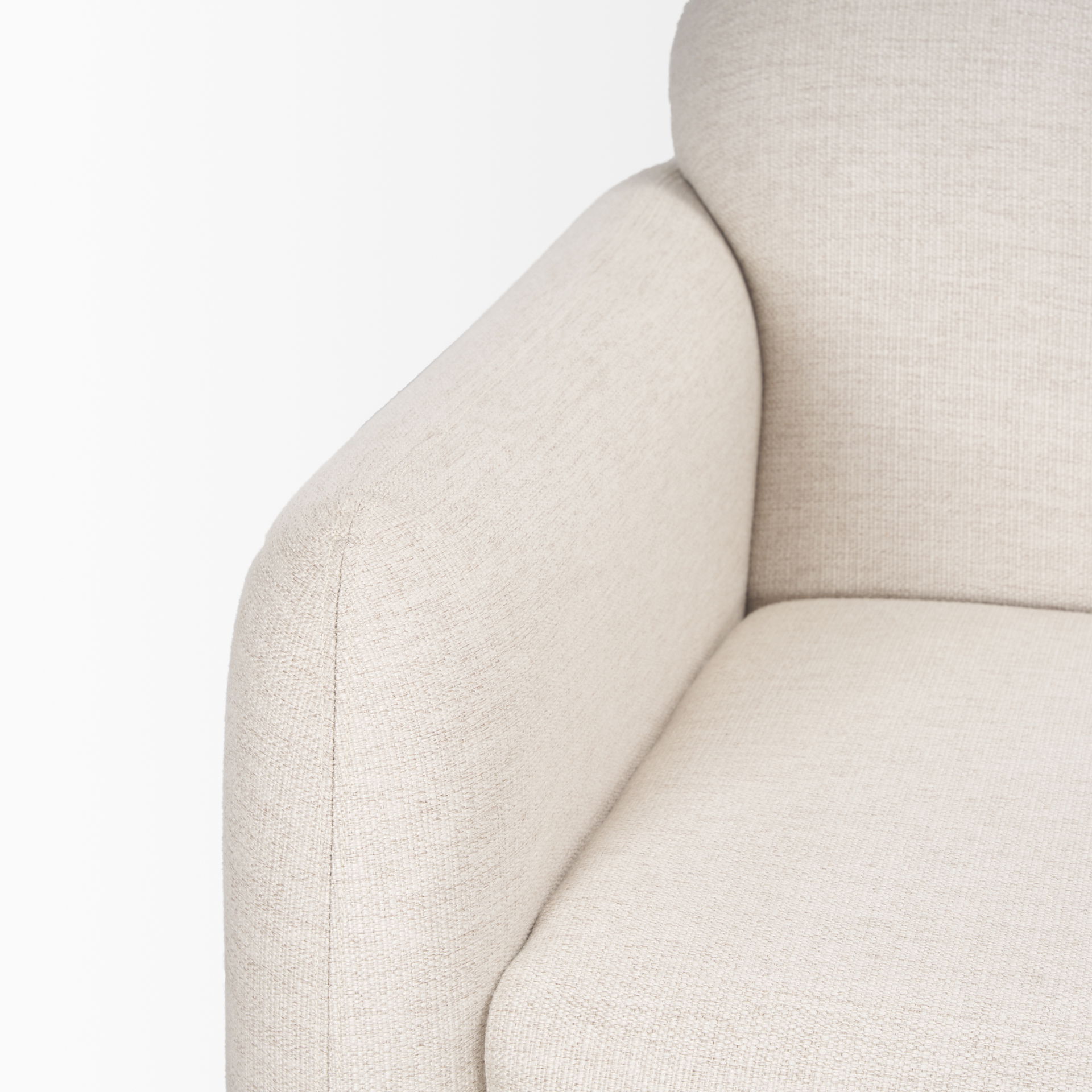 Hale Sofa with Medium Brown Wood and Oatmeal Fabric, Sofas & Sectional by Mercana, 90" length x 33.75" width x 31.5" height View 10