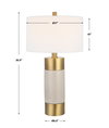 Adelia Ivory & Brass Table Lamp, by Uttermost, 1'5" width x 2'6.5" height x 1'5" depth thumbnail 3