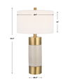 Adelia Ivory & Brass Table Lamp, by Uttermost, 17" width x 30.5" height x 17" depth thumbnail 3