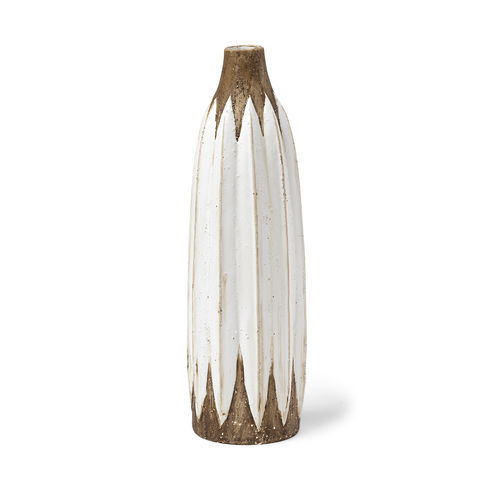 Sisko II Tall Rustic Brown White Ceramic Vase