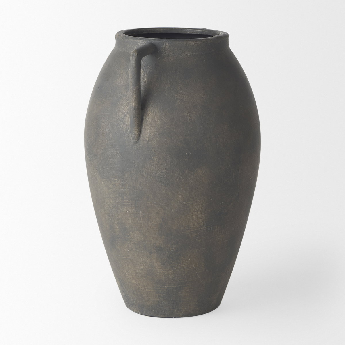 Kilian Medium Brown-Gray Double Ear Vase, by Mercana, 7.48" length x 7.48" width x 11.22" height View 5