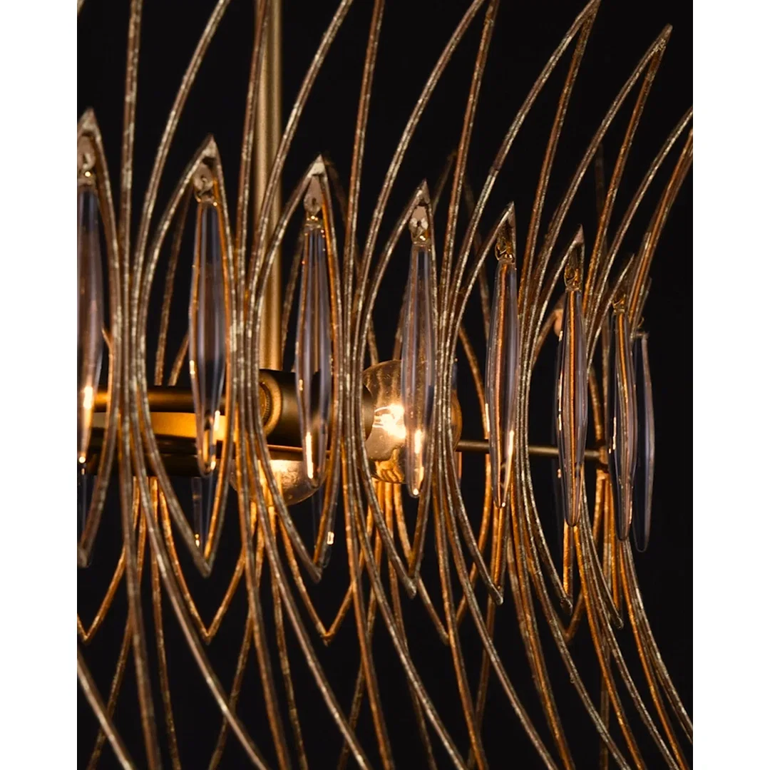 Marquise 8 - Light Chandelier, by Currey and Company, 40" width x 16.75" height x 17.5" depth View 4