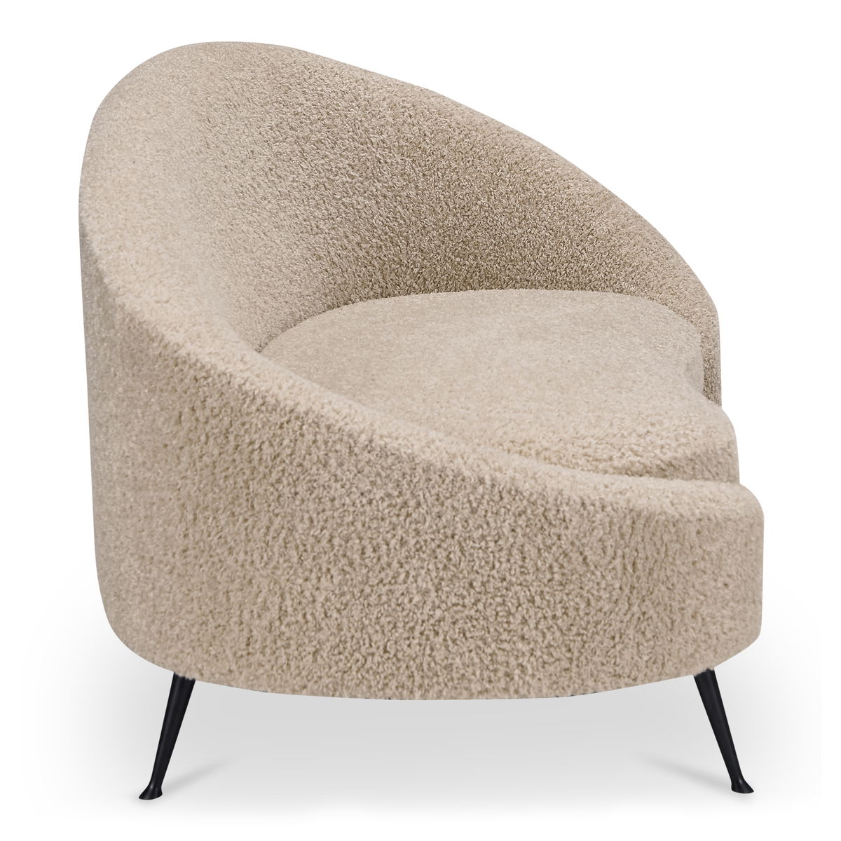 Abigail Chaise Light Brown Faux Shearling, Chaise Lounges & Daybed by Moe's Home, 66" width x 30" height x 30" depth View 3