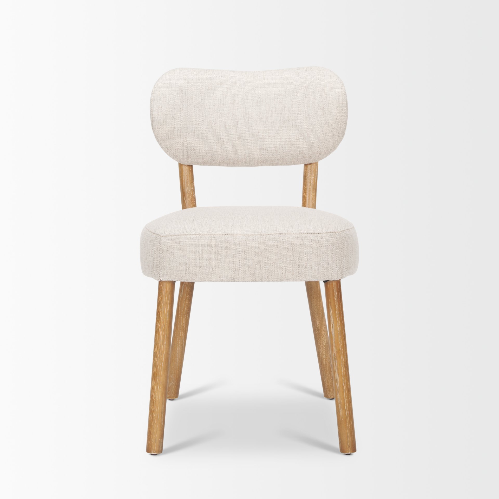 Owen Dining Chair with Medium Brown Wood and Beige Fabric large image 