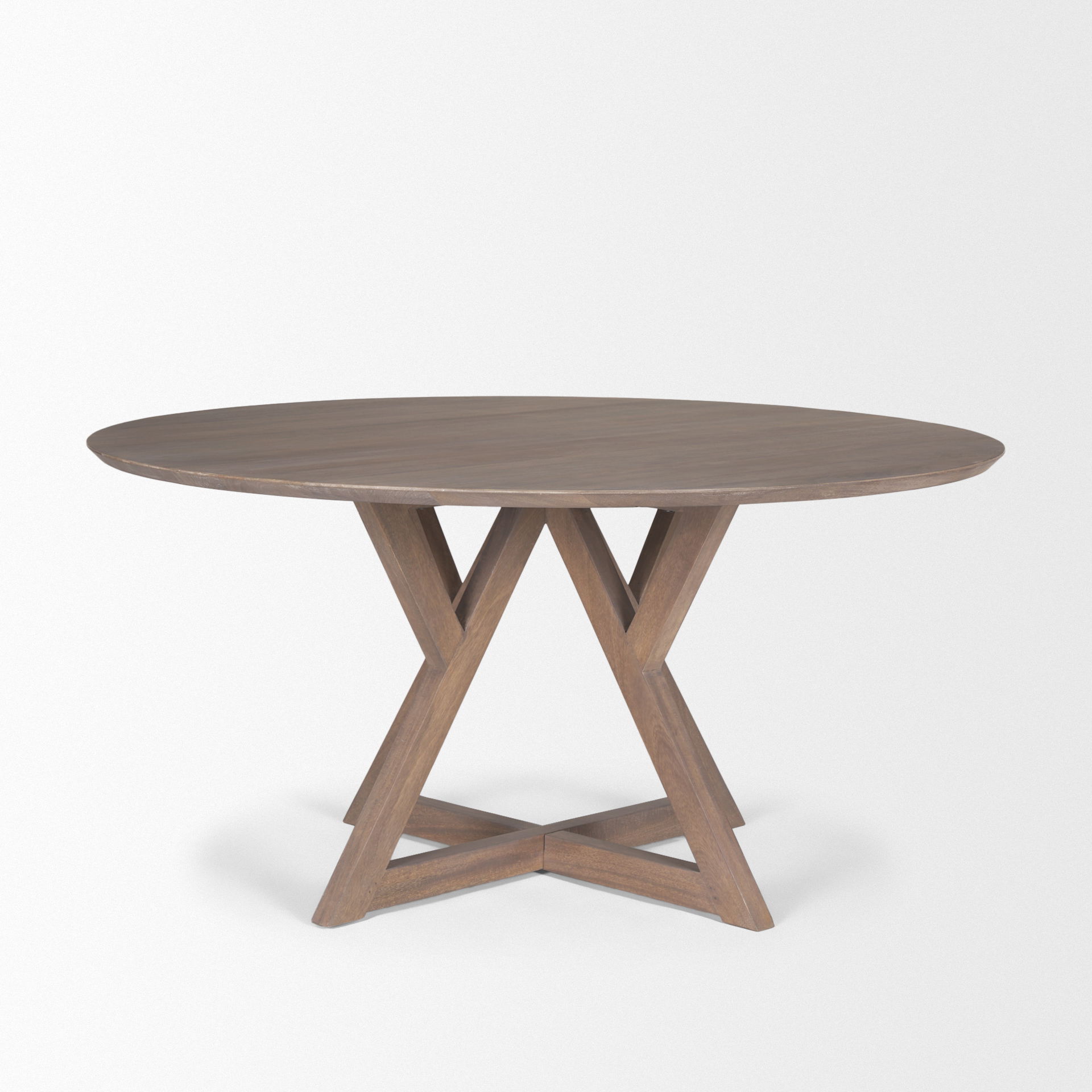 Jennings 60' Light Brown Wood Dining Table, by Mercana, 60" length x 60" width x 29.5" height View 4