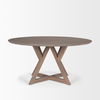 Jennings 60' Light Brown Wood Dining Table, by Mercana, 60" length x 60" width x 29.5" height thumbnail 4