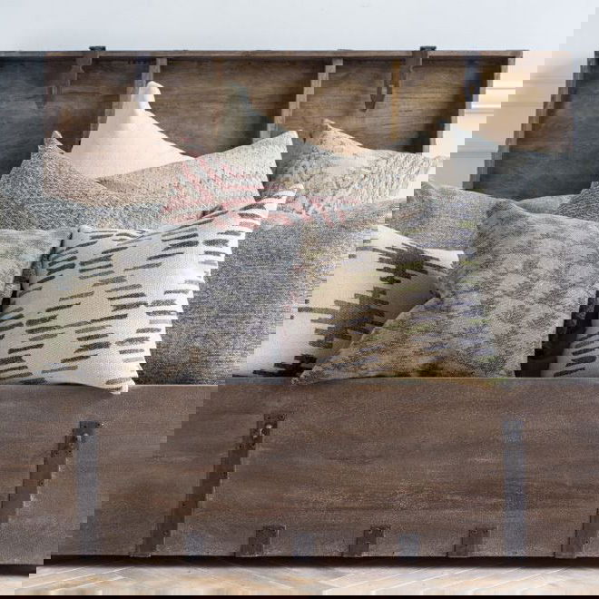 Nicand 18 x 18 Red/Blue Diamond Pattern Decorative Pillow Cover, by Mercana, 17.7" length x 17.7" width x 1.6" height View 2