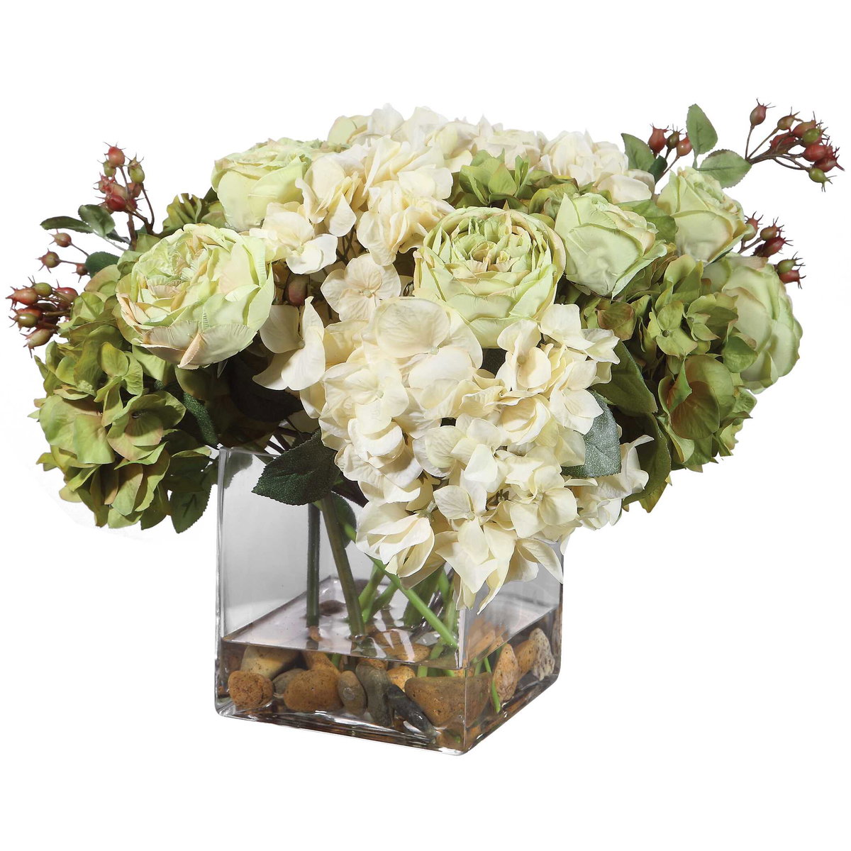 Cecily Hydrangea Bouquet, Artificial Plants & Flower by Uttermost, 15" width x 11" height x 13" depth View 3