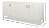 Blanco 4 Door Buffet, Cortina White, Cabinets & Sideboard by Sarreid, 80" length x 18" width x 34" height thumbnail 9