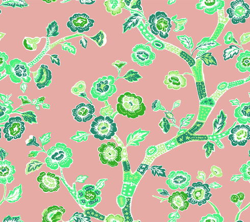 Temple Garden Coral Peel & Stick Wallpaper