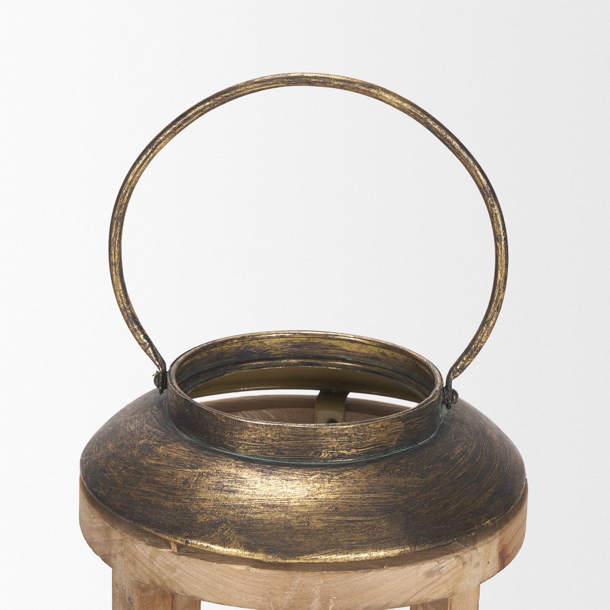 Andy I Large Natural Wood Cylindrical Lantern, Lighting by Mercana, 8.27" length x 8.27" width x 34.84" height View 6