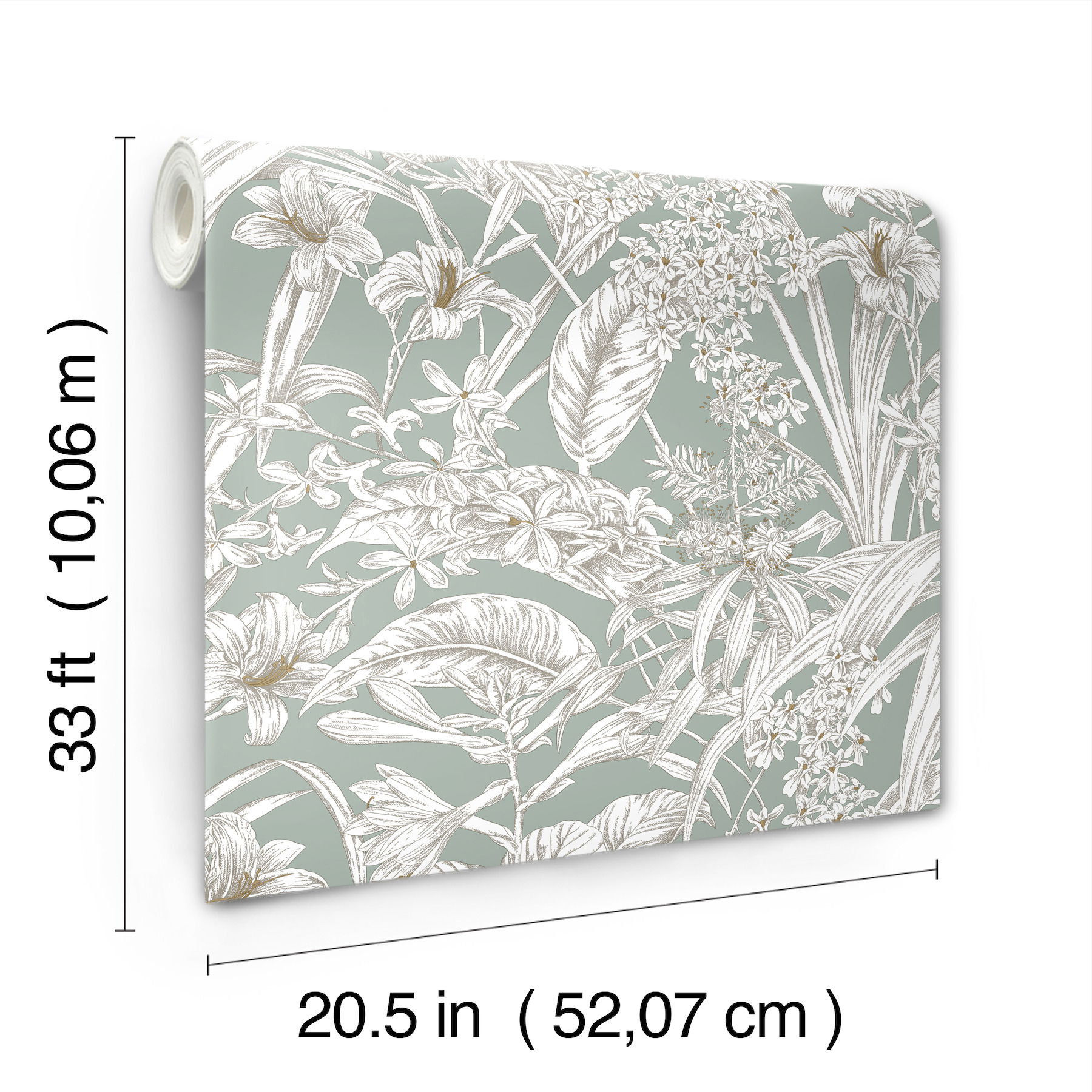 Orchid Conservatory Toile Seamist & Taupe Wallpaper large image 