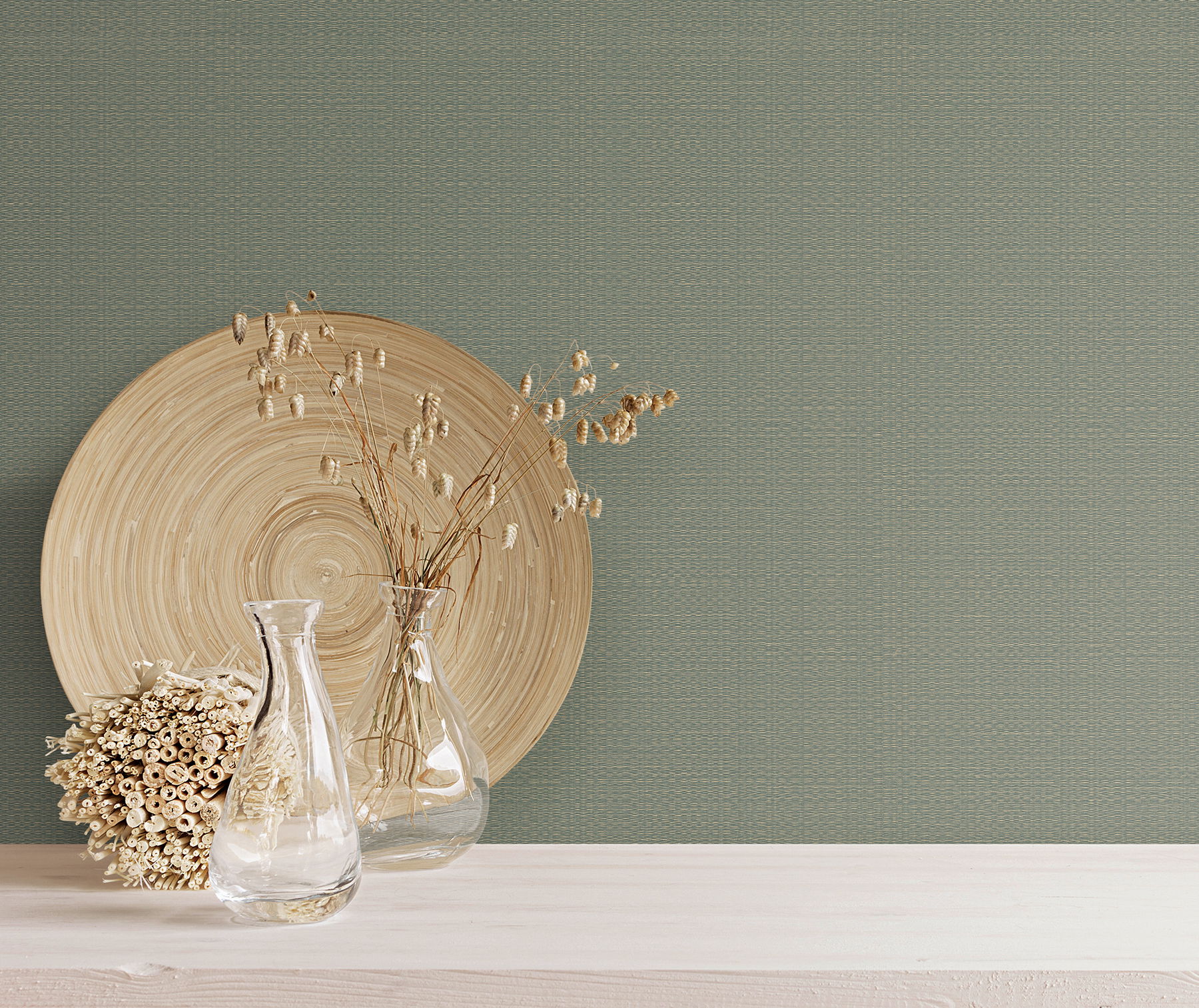 Bali Basketweave Sage Wallpaper large image 