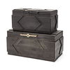 Cassia Set of 2 Brown Wooden Boxes, by Mercana, 11" length x 20" width x 9.87" height thumbnail 1