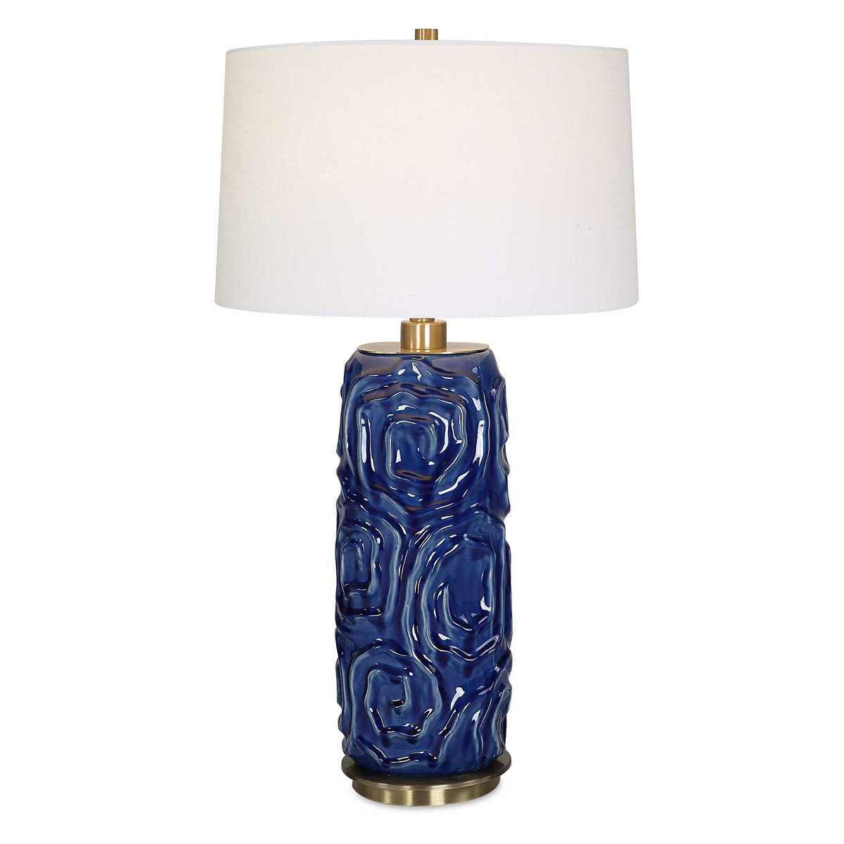 Zade Blue Table Lamp, by Uttermost, 1'6" width x 2'9" height x 1'6" depth View 1
