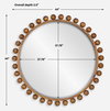 Cyra Wood Beaded Round Mirror, by Uttermost, 3'8" width x 3'8" height x 2.5" depth thumbnail 3