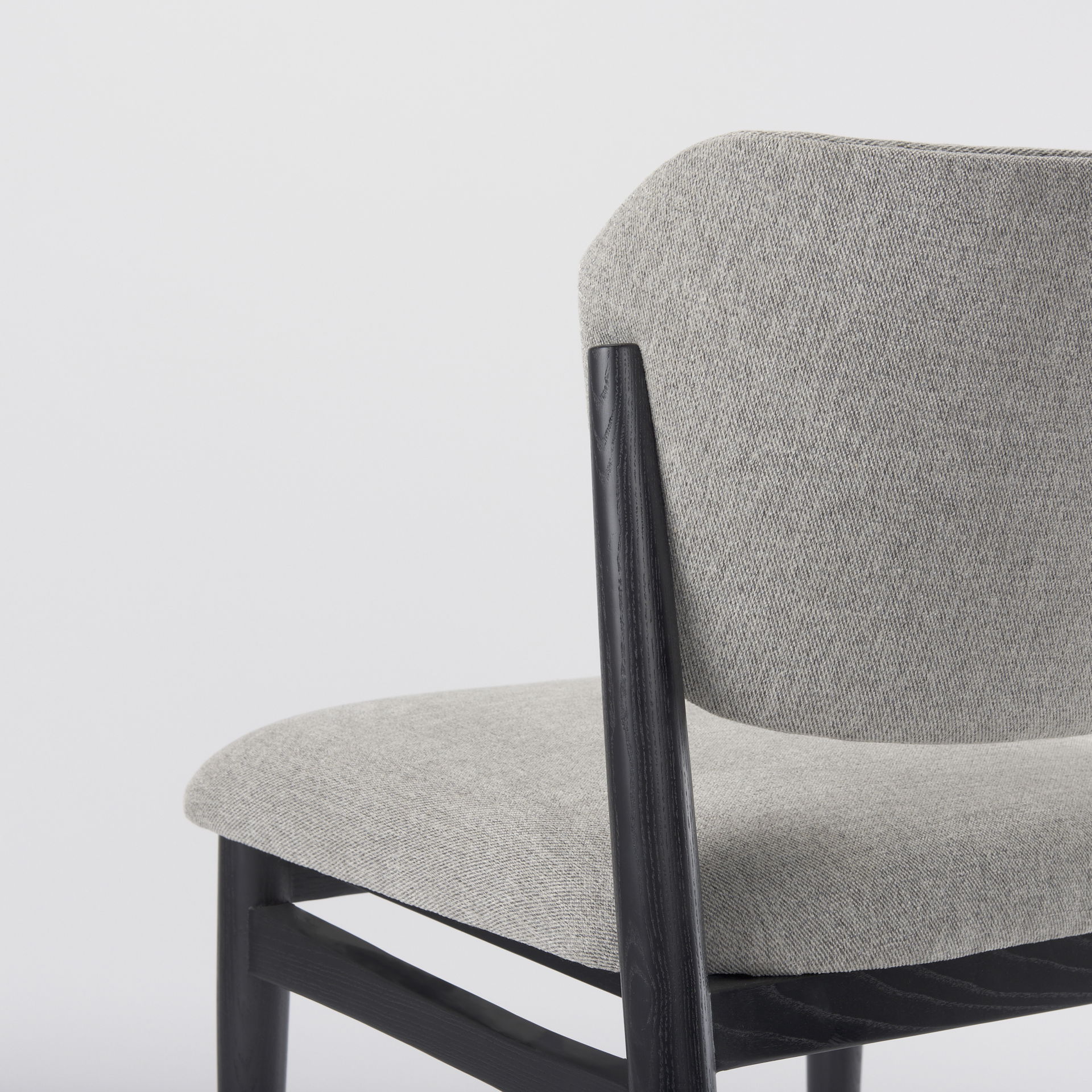 Cline   Gray Fabric with Black Wood Dining Chair large image 