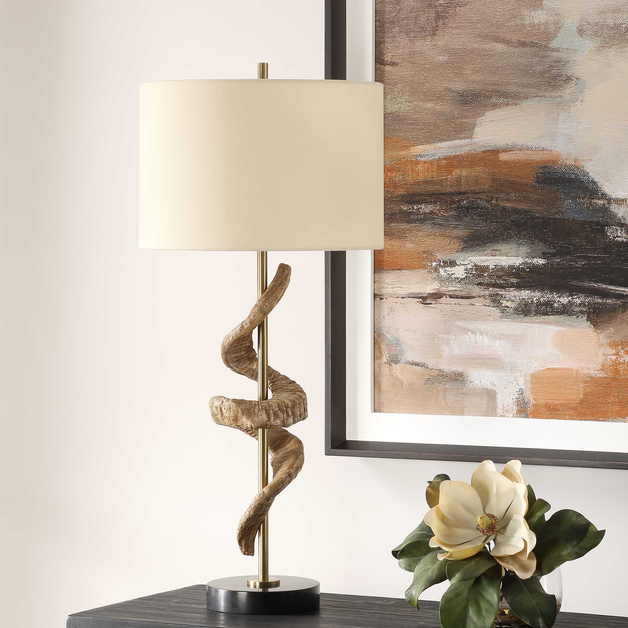 Rams Horn Table Lamp, by Uttermost, 15" width x 33.5" height x 15" depth View 4