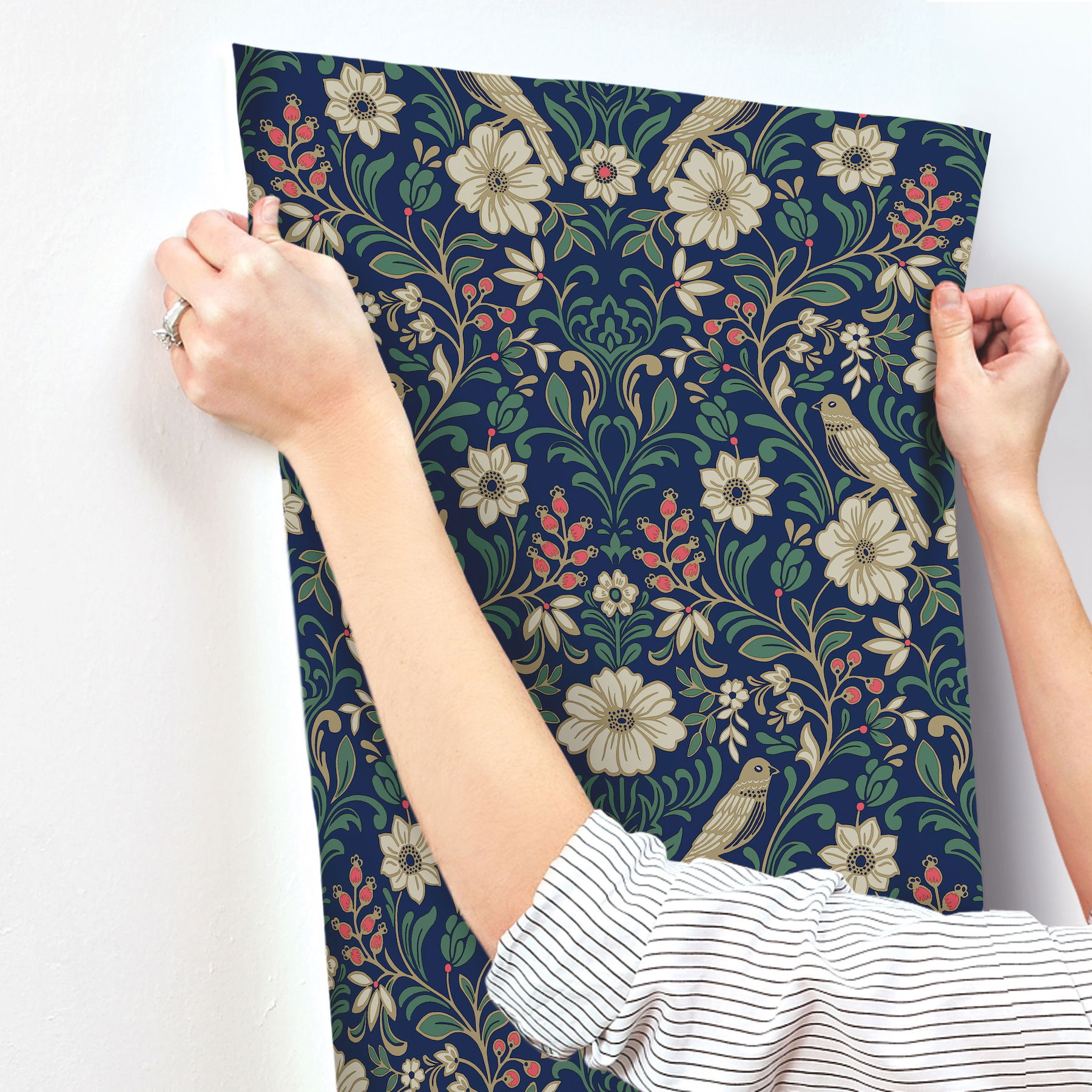 Colette Navy Wallpaper large image 