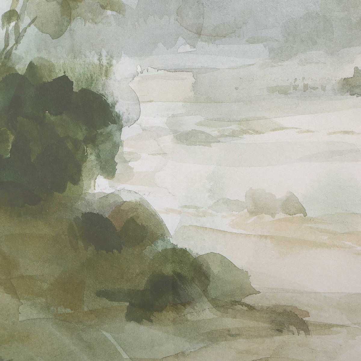 Verdant Watercolor Landscape Print, Art by Uttermost, 40.5" width x 32.5" height x 1.62" depth View 6