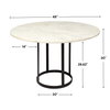 Tanner 48' Round Pedestal Dining Table | Modern | White Marble & Black Metal | Seats 4, by Mercana, 48" length x 48" width x 30" height thumbnail 5