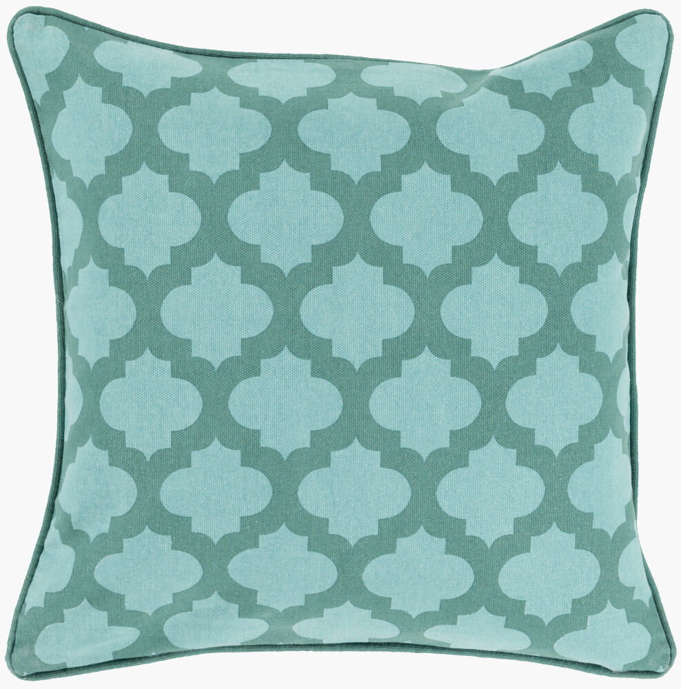 Morrocan Printed Lattice Accent Pillow Down, Decorative Pillow by Surya, 22" length x 22" width