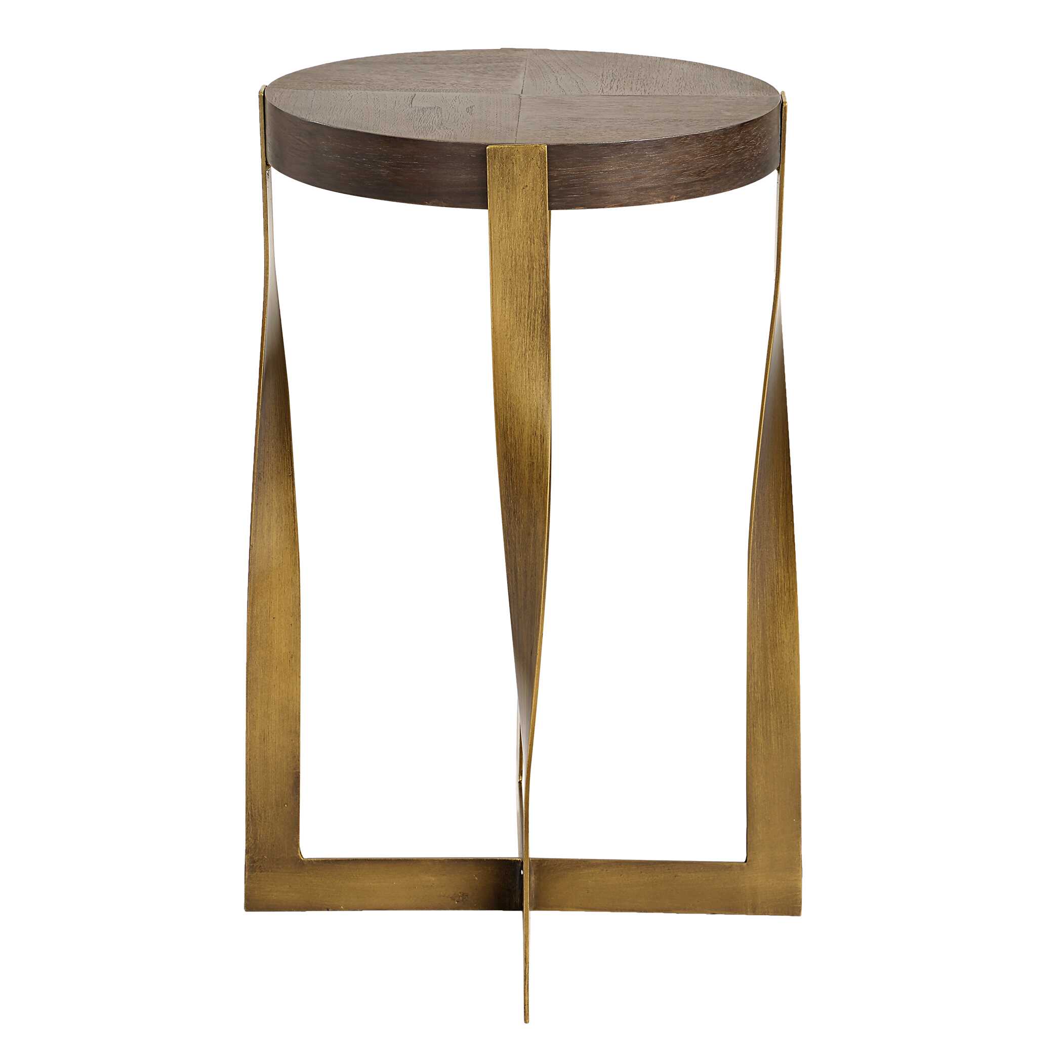 Drew Brass Accent Table, Furniture by Uttermost, 16.12" width x 24" height x 16.12" depth View 5
