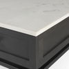 Divina Black-Brown Wood with White Marble Top and Black Metal Base 1 Drawer Side Table thumbnail 9