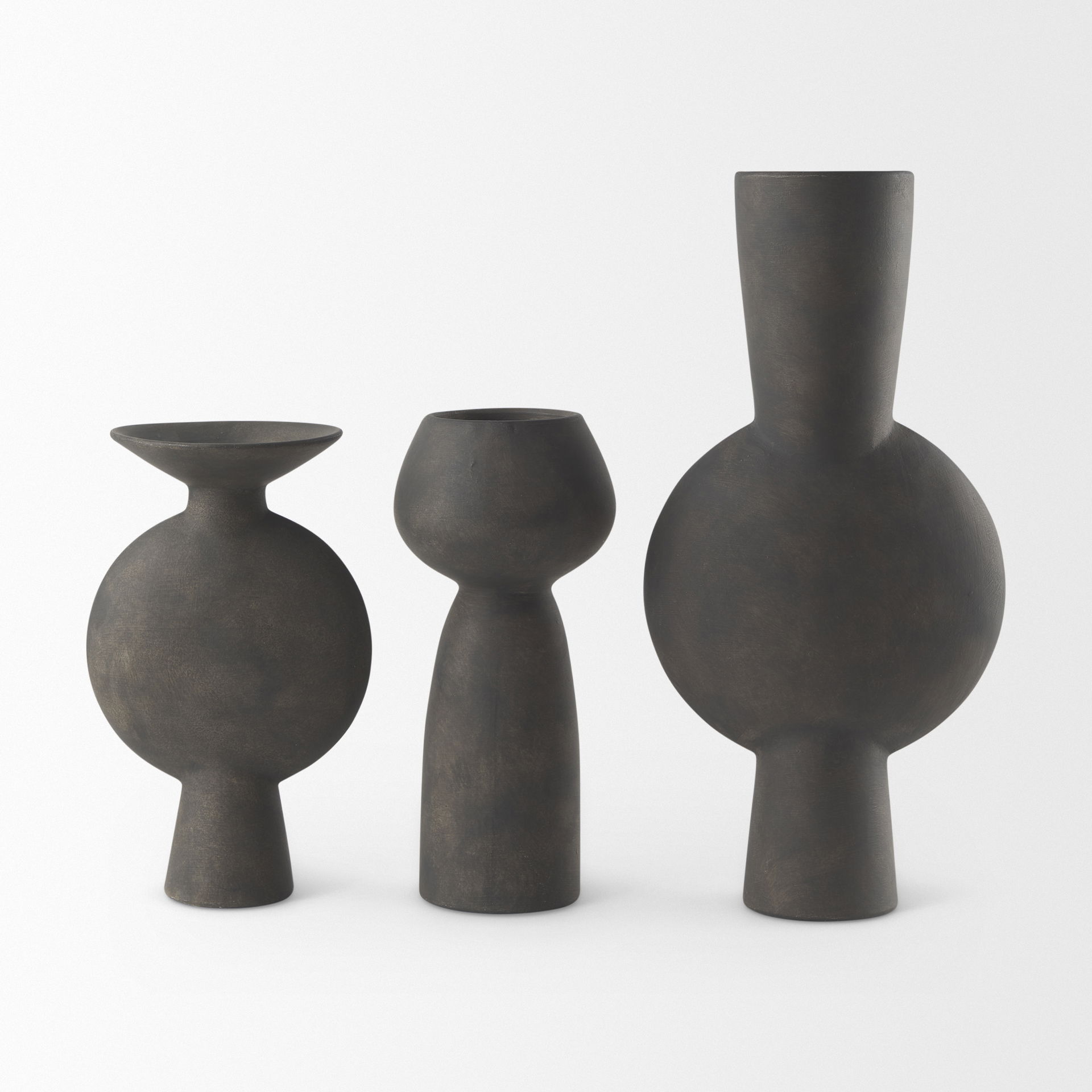 Kaz  Earthy Brown Ceramic Vase, by Mercana, 8.27" length x 3.94" width x 16.73" height View 12