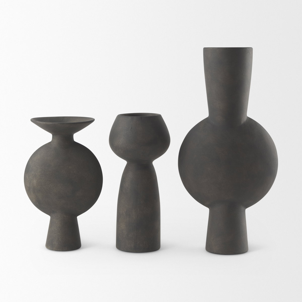 Kaz  Earthy Brown Ceramic Vase, by Mercana, 8.27" length x 3.94" width x 16.73" height View 12