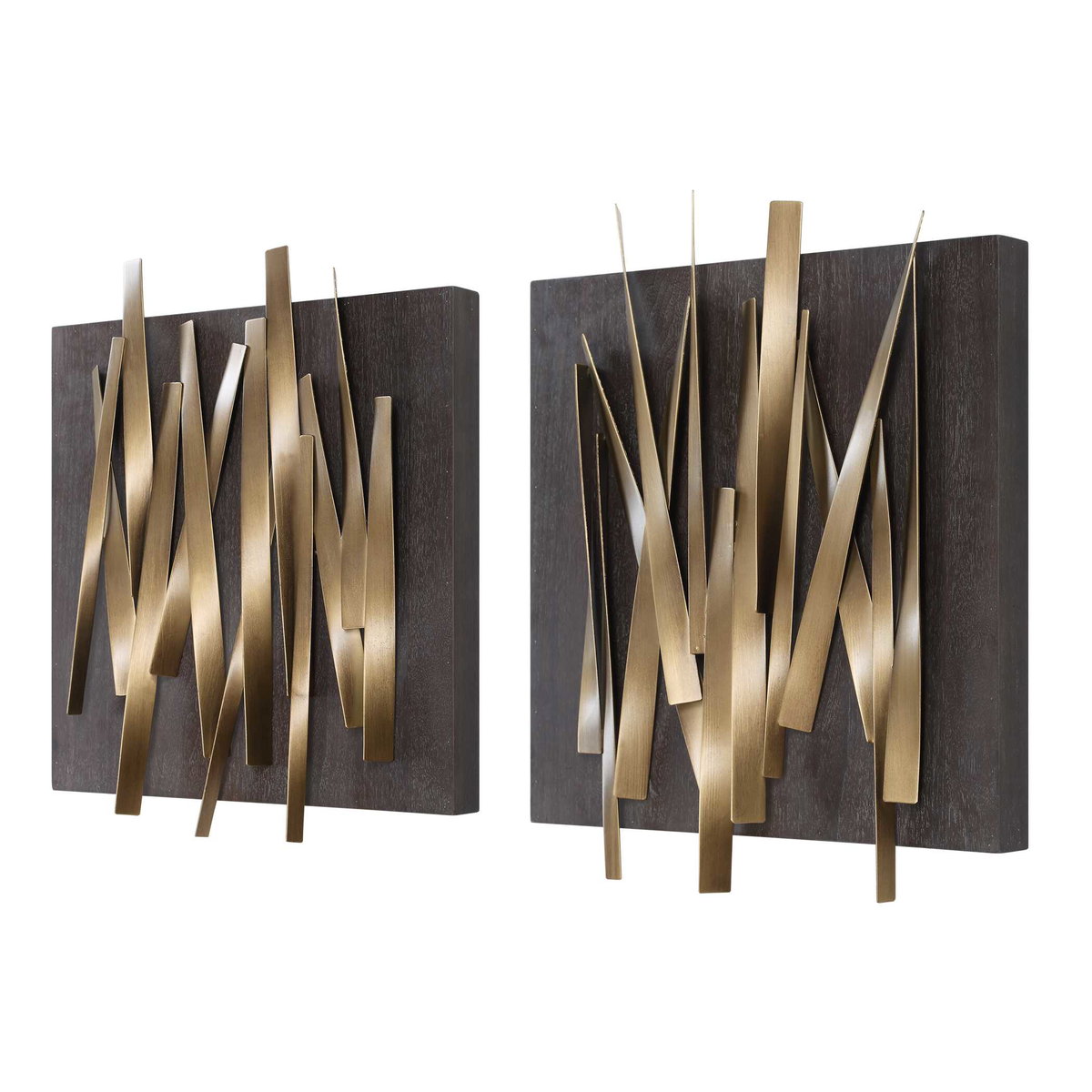 Crosshatch Metal Wall Decor Set/2, Art by Uttermost, 19.75" width x 24" height x 3.75" depth View 5