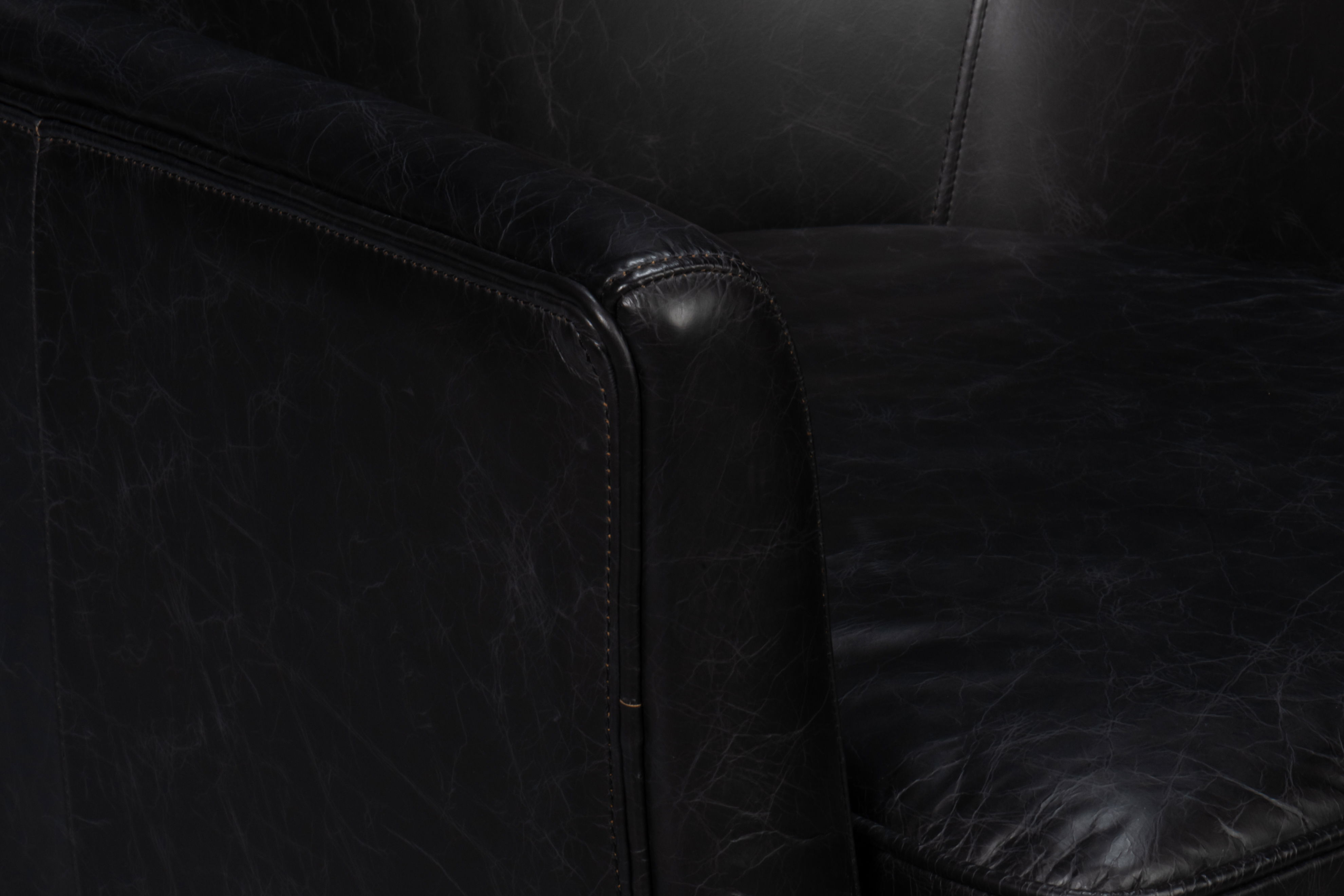 Royalton Distilled Leather Chair,Blk large image 