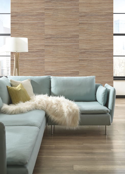 Raw Jute Grasscloth Metallic Wallpaper